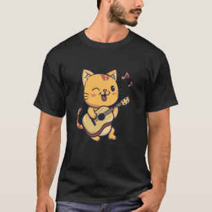 Camiseta Gato Jugando Guitar Kitten Cute Boys Chicas