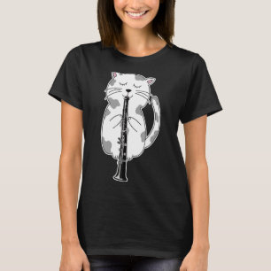 Camiseta Gato Jugando Oboe Músico I Instrumento De Música I