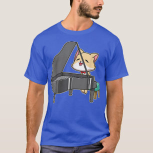 Camiseta Gato Jugando Piano Music Aover Kitty Cute Mascotas