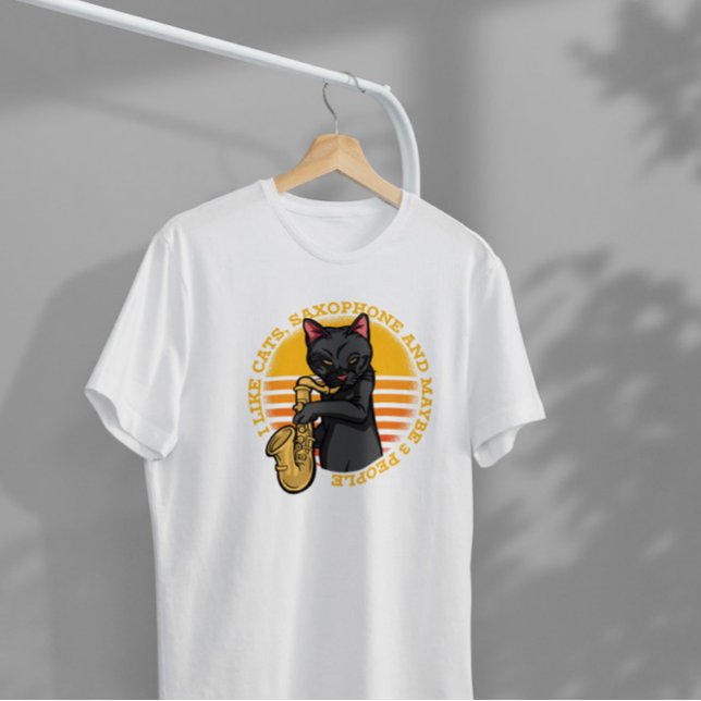Camiseta Gato jugando saxofón (Subido por el creador)
