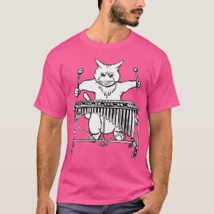 Camiseta Gato Jugando Vibraphone T Shirt Jazz Marimba