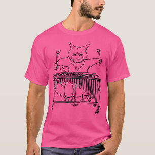 Camiseta Gato Jugando Vibraphone T Shirt Jazz Marimba