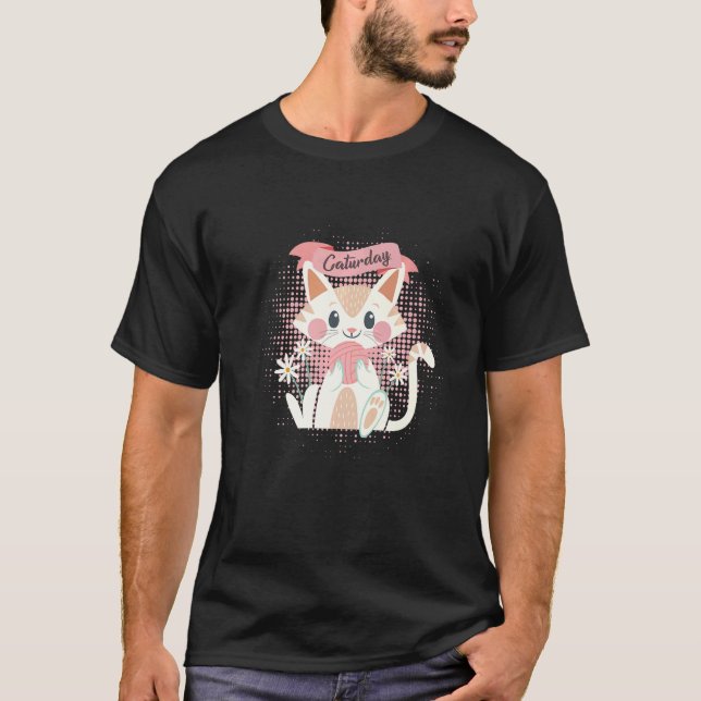 Camiseta gato juguetón Caturday (Anverso)
