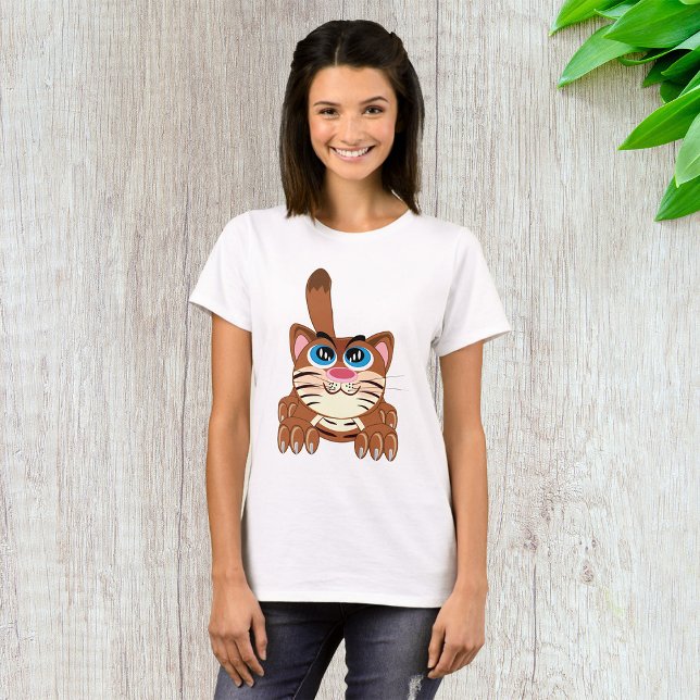 Camiseta Gato juguetón con los ojos azules, divertido Kitty (Subido por el creador)