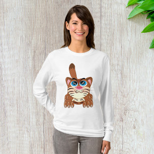 Camiseta Gato juguetón con los ojos azules, divertido Kitty