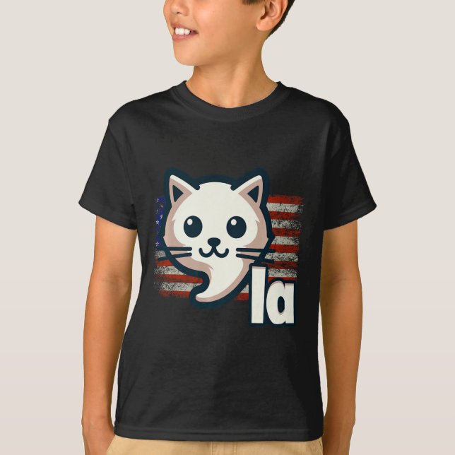 Camiseta Gato Kamala Bandera De Ee.Uu. Gato Político (Anverso)