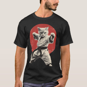 Camiseta Gato Karate Judo Japón Bandera Japonesa