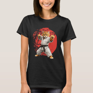 Camiseta Gato Karate Judo Japón Japonés Atardecer Divertido