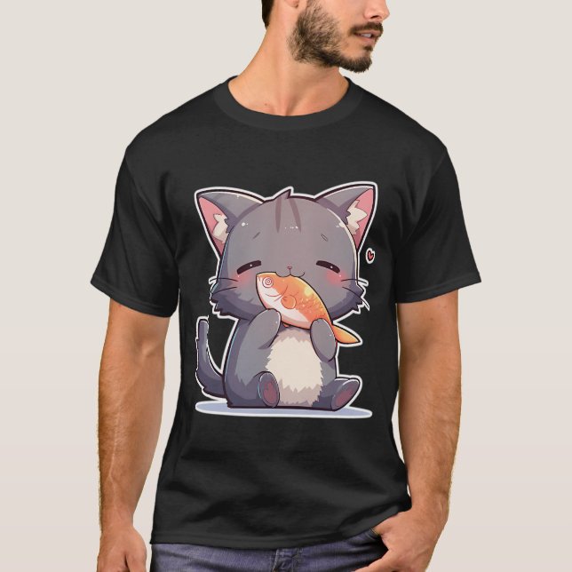 Camiseta gato Kawaii (Anverso)