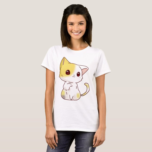 Camiseta Gato Kawaii (Anverso completo)