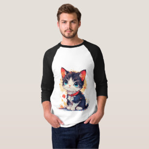 Camiseta Gato Kawaii Adorable para Amantes de los Gatos