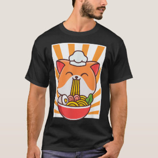 Camiseta Gato kawaii anime japonés amante de la comida