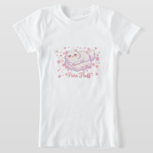 Camiseta Gato Kawaii Esponjoso Puro