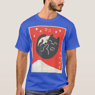 Camiseta Gato Kawaii Gato japonés de anime negro