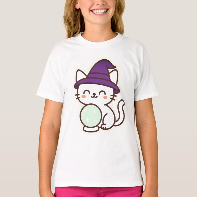 Camiseta Gato Kawaii Halloween - Magnífico y adorable Spook (Anverso)