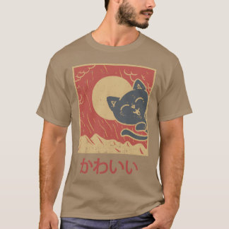 Camiseta Gato Kawaii Japonés Anime vintage