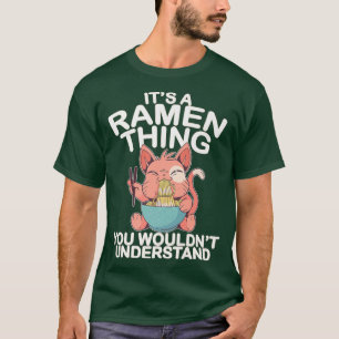 Camiseta Gato kawaii lindo comiendo fideos de Ramen himno j