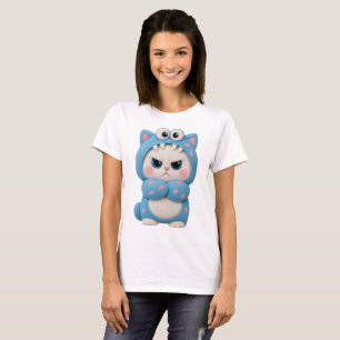 Camiseta Gato Kawaii Patchwork
