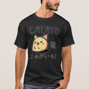 Camiseta Gato Kawaii Potato Escritura Japonesa Anime CATATO