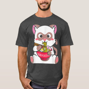 Camiseta Gato Kawaii Ramen Anime Neko Adolescentes 800