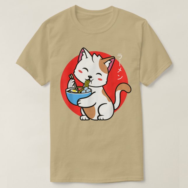 Camiseta Gato Kawaii Ramen Anime Neko Chicas de niños regal (Diseño del anverso)