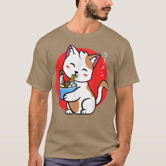 Camiseta Gato Kawaii Ramen Anime Neko Chicas de niños regal