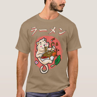 Camiseta Gato Kawaii Ramen Gato Fideos Japoneses Gato De An