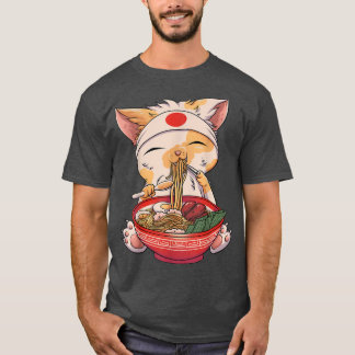 Camiseta Gato Kawaii Ramen Noodles Cuidados Anim Japonés