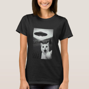 Camiseta Gato Khao Manee Selfie Divertido Meme de Abducción