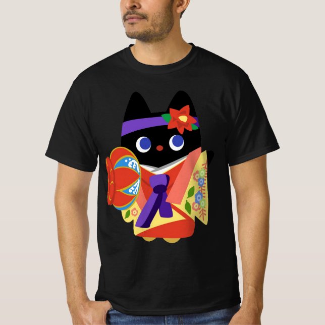 Camiseta Gato Kimono de Okinawa (Anverso)