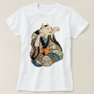 Camiseta Gato Kimono, Utagawa Yoshifuji, Ukiyo-e