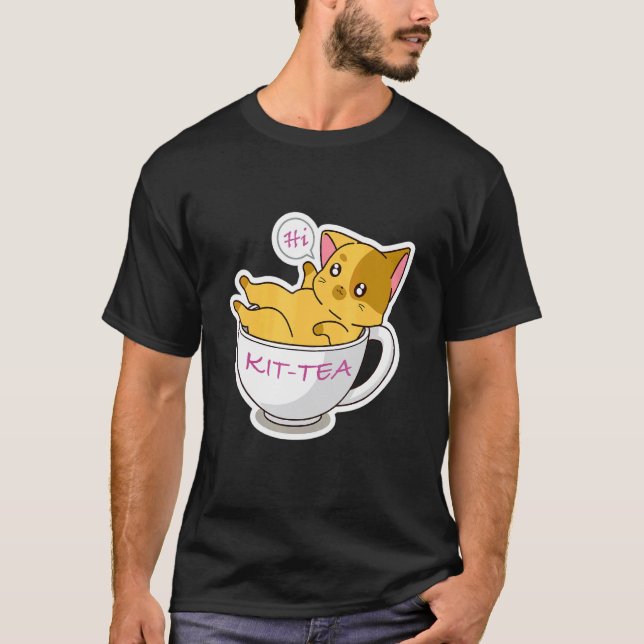 Camiseta Gato Kit Tea Lindo Y  Gato 5 (Anverso)