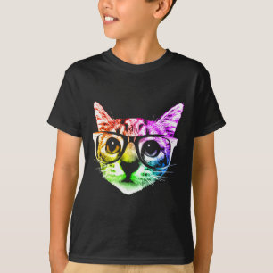 Camiseta Gato Kitty Arcoiris Con Gles