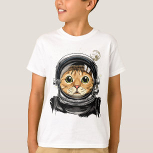 Camiseta Gato Kitty Astronauta Animal Face Galaxia