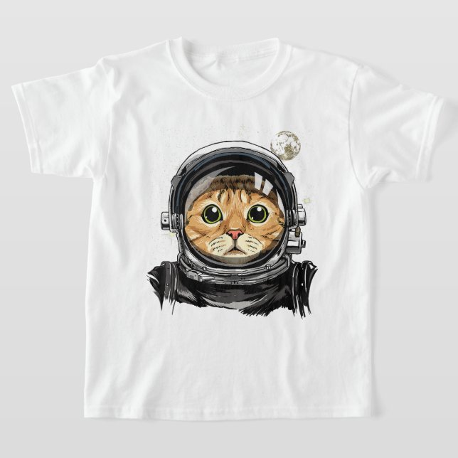 Camiseta Gato Kitty Astronauta Animal Face Galaxia (Distribución)