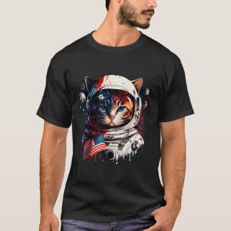 Camiseta Gato Kitty Astronauta Animal Face Galaxia