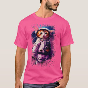Camiseta Gato Kitty Astronauta Animal Face Galaxia
