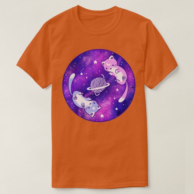 Camiseta Gato Kitty Astronauta Animal Face Galaxia (Diseño del anverso)