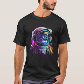 Camiseta Gato Kitty Astronauta Animal Face Galaxia