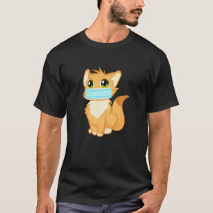 Camiseta Gato Kitty Cute Con Máscara De Cara Funny Para Ani