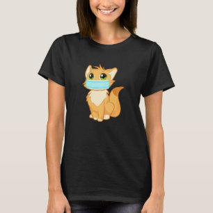 Camiseta Gato Kitty Cute Con Máscara De Cara Funny Para Ani