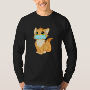 Camiseta Gato Kitty Cute Con Máscara De Cara Funny Para Ani