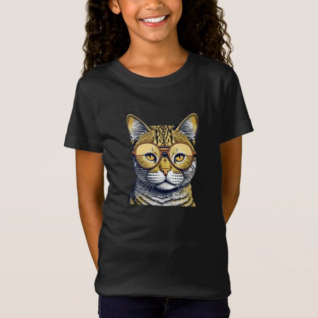 Camiseta Gato Kitty de Guay con gafas (Anverso)