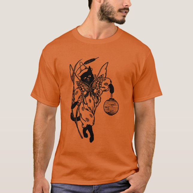 Camiseta Gato Kitty de Halloween victoriano en traje (Anverso)