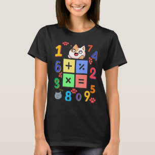 Camiseta Gato Kitty de Matemáticas Me Encantan las Matemáti