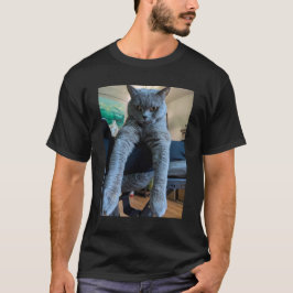 Camiseta Gato Kitty De Shorthair Británico Colgando