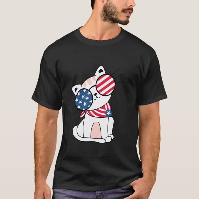 Camiseta Gato Kitty del 4 de Julio (Anverso)