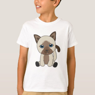 Camiseta Gato Kitty Fur Nose Cute Animales Niños Siam