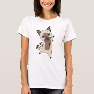 Camiseta Gato Kitty Fur Nose Cute Animales Niños Siam
