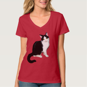 Camiseta Gato Kitty, negro y blanco